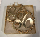 Personalized 14k Gold Overlay Any Name hoop NUMBER Earrings Twisty Jumbo Bamboo Earrings 3 inch
