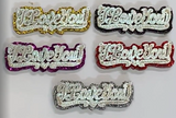 Personalized SILVER Double Any Name Plate Necklace Any Glitter Sparkle Color Onyx Back