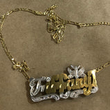 14k Gold Plate Personalized Any Name Double Plate Nameplate Butterfly Necklace with chain