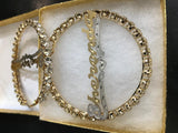 Personalized 14k Gold Overlay GP Any Name Italian CZ Stone Hoop Earrings 3 1/2 inch