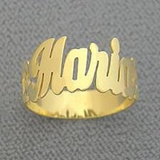 Personalized 14k Gold Plated One Finger Any Name Ring/1