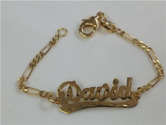 Baby girl/boy Personalized 14K Gold Overly Any Name ID Bracelet Baptsim Christening 5 1/2 Inch/a2