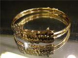 Adult Personalized 14K Gold Plate Any 3D Double Name Bracelet Bangle/Gold Overlay