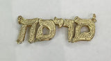 Personalized Hebrew 14k Gold Overlay Double 3d  Any Name Plate Necklace / Free Chain