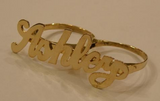 Personalized Any Name 14k Gold Plated 2 Fingers Any Single plate Name Ring/3