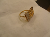 Personalized 14k Gold Plated One Finger Any 2 Double Plated Name Ring