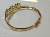 Adult Personalized 14K Gold Plate Any 3D Double Name Bracelet Bangle/Gold Overlay