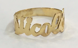 Personalized 14k Gold Plated One Finger Any Name Ring/1