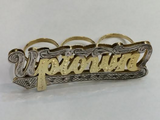 Personalized Any Name 14k Gold Plated Three Fingers Any double Name Ring/1