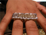 Personalized Any Name 14k Gold Plated Two Fingers Any double Name Ring/2
