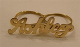 Personalized Any Name 14k Gold Plated 2 Fingers Any Single plate Name Ring/3