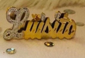 Personalized 14k Gold Overly GP Any Double Name Plate STUD Earrings