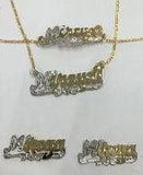 Personalized Baby 14k Gold Plate Single plated Any Name Set Necklace Bracelet & Earrings