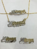 Personalized Baby 14k Gold Plate Single plated Any Name Set Necklace Bracelet & Earrings
