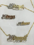 Personalized Baby 14k Gold Plate Single plated Any Name Set Necklace Bracelet & Earrings