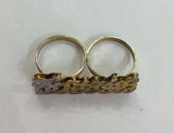 Personalized 14k Gold Plated Two Finger Any 2 Double Plated Name Ring