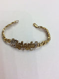 Personalized 14K Gold Overlay Any Double Name Plate XOXO Bracelet/ Huggs and Kisses