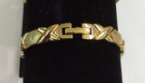 14k Gold Plate Steel  XOXO Bracelet 8" /Gift / X and O/Hugg and Kisses