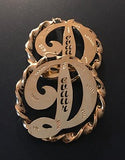 Personalized 14k Gold Overlay Any Name hoop Earrings Twisty Jumbo Bamboo Earrings 2 3/4 inch