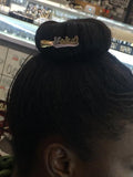Personalized 14k Gold Plate Any Name Single Plate Hair Clip /Hair accessory.