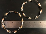 14k Gold Overlay GP NO NAME Twist Jumbo Hoop Earrings 4 inch
