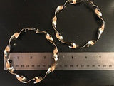 14k Gold Overlay GP NO NAME Twist Jumbo Hoop Earrings 4 inch