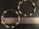 14k Gold Overlay GP NO NAME Twist Jumbo Hoop Earrings 4 inch