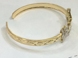 Personalized  Adult 14K Gold Plate any Double Plate ADJUSTABLE 3D Name Bracelet bangle/Gold overlay