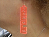 Personalized  Any Color Onyx Any Name Dangle Earrings