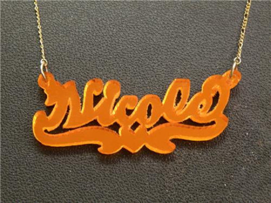 Personalized Any Color Onyx Any Name Necklace (comes with the Chain )1