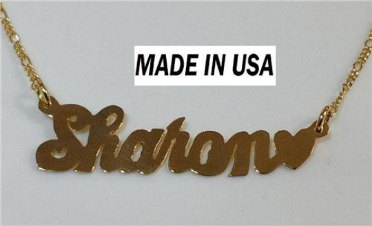 14k Gold Plate Personalized Any Name Single Plate Nameplate Necklace (comes with the Chain )7