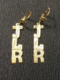 Personalized 14k Gold Overly Single Plate Any Name Dangle Earrings /Gold Plated/2