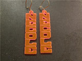 Personalized  Any Color Onyx Any Name Dangle Earrings