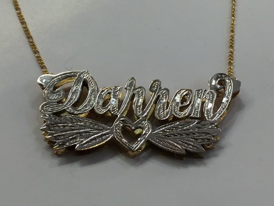 Double name plate with 14kt gold plated (FREE CHAIN selling )