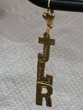 Personalized 14k Gold Overly Single Plate Any Name Dangle Earrings /Gold Plated/2