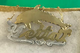 Personalized 14k Gold Plate Any Name 3D Necklace "Dolphin"