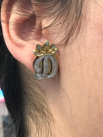 thumbnail image 2 of Personalized 14K Gold Plated Name Stud Earrings - Any Name - One Pair - Joolsie Co. 2 of 4