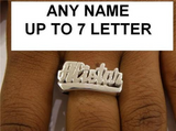 .925 Sterling Silver Personalized Any Name Any Size Single Plate Ring/2
