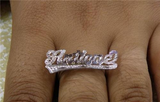 .925 Sterling Silver Personalized Any Name Any Size Single Plate Ring