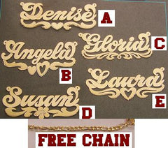 14k Gold Plate Personalized Any Block Letter Name Double Plate Namepla