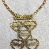 14k GP Personalized Any Name Double Plate Nameplate XOXO Necklace+ ONE Double Plate Any Name Heart (Price Is For xoxo Chain & 1 Heart Necklace Any addional heart is $65)