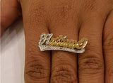 14k Gold Plate Personalized Any Name any size single plate ring