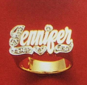 14k Gold Plate Personalized Any Name Any Size Single Plate Ring.