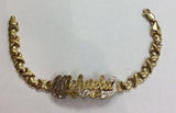 Personalized 14K Gold Overlay Any Double Name Plate XOXO Bracelet/ Huggs and Kisses