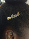 Personalized 14k Gold Plate Any Name Single Plate Hair Clip /Hair accessory.