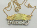 Personalized 14k Gold Plate Any Name 3D Necklace "Car"