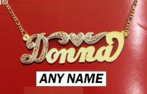 14k Gold Plate Personalized Any Name Single Plate Nameplate Necklace (comes with the Chain )8