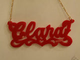 Personalized Any Color Onyx Any Name Necklace (comes with the Chain )2