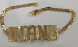 Personalized Adult 14K Gold Overly Any Block Letter Name ID Bracelet Baptsim Christening (Gold Plate)