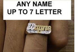 14k Gold Plate Personalized Any Name Any Size Single Plate Ring
